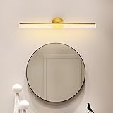 Chao Zan LED Spiegelleuchte Badezimmer Spiegellampe Bad - 60CM Badezimmer Badleuchte Wand Spiegelschrank Beleuchtung Wandlampe Warmweiß 3000K Acryl Badezimmerleuchte Modern für Hotel, Golden (80cm)