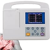 YANDDEA Easy-Monitor-Einheit, tragbarer EKG-/EKG-Monitor, professionelles Farb-LCD-Digital-12-Kanal-3-Kanal-Gerät mit Druckpapier für die medizinische Mundpflege, Vitalzeichen-Intensivstation CCU