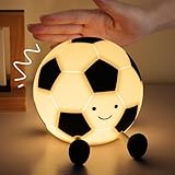 YISUN Fussball Nachtlicht, Nachtlicht Kinder, Tragbares Fußball Nachtlicht mit Touch Steuerung und Timer, Wiederaufladbare Dimmbare Silikonlampe, Nachttisch Schlafzimmer Tischdekoration Fußball lampe