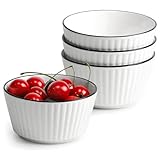 NUTRIUPS Keramikschalen, 4.5''- 11,4 cm, 4 Stück, 350 ml, Dessertschalen – Kleine Porzellanschalen für Snacks, Reis