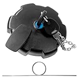 Tankdeckel Schwarz Mit Kette, 2 Schlüsseln und Haken, Abschließbarer Tankdeckel, Passend für MAN TGA TGX TGS Actros Atego 80 mm