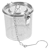 HOUDERCO Edelstahl Gewürzkugel mit Hakenkette Rostfreies Gewürzsieb für Kochen Praktischer Filterkorb zum Aufhängen Langlebiges Mehrzweck sieb für Haushalt und Küche