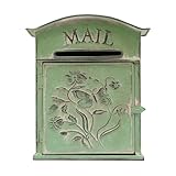 vinnyooc Briefkasten Vintage Briefkasten Postfach im Freien Antik Stil Kann in Hauseingängen und Gärten Verwendet Werden 31 x 27 x 10,5 cm