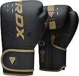 RDX Boxhandschuhe, Muay Thai Kickboxen Sparring, Maya Hide Leder Kara Boxing Gloves Männer Damen, Boxsack Punchinghandschuhe, Kickboxhandschuhe MMA Kampfsport Training Adult 8 10 12 14 16 18oz