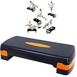 Steppbrett Fitness Aerobic Stepper Höhenverstellbar Step Bench Mit Stufen. Rutschfestes Trainingsgerät Für Büro Und Zuhause. Trainingsgeräte Für Zuhause