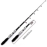 Trohollis Angelrute,Teleskoprute Kurz Teleskop Angelrute Mini for Ultra Light Rod(Black,1.9m)