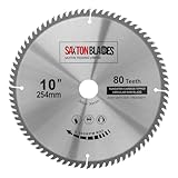 TCT25480T Saxton TCT Kreissägeblatt für Holz, 254 mm x 30 mm Bohrung x 80 Zähne, für Bosch, Makita, Dewalt