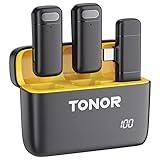 TONOR Lavalier Mikrofon, Intelligente Rauschunterdrückung, Bluetooth Mikrofon, Wiederaufladbar, 48 Stunden Akkulaufzeit, Mini Mikrofon mit Type C für Live-Streaming, YouTube, TikTok, Vlog