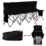 Yaheetech Tragbare Campingbank, Sitzbank Gartenbank Klappbank mit Rückenlehne, Bank für 4 Personen inkl. Tragetasche