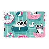 HooYiiok Badezimmerteppich, rutschfest, waschbar, Badvorleger für Badezimmer, französische Bulldogge, 50,8 x 80 cm