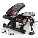 GOQELK Mini Stepper für Zuhause mit Power Ropes-Stepper Fitness Up-Down Swing Stepper mit Smart Display, Stepper für Zuhause, Hometrainer Stepper150kg, Fitnessgeräte für Zuhause
