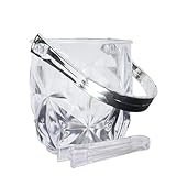 Dmnnlp 1.3L Acryl- Eiswürfelbehälter mit Zange,Champagnerkübel Eiswürfel-Kühler für Haushalt, Bar, Party- klar