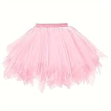 Boolavard 80er Jahre Tutu Rock für Erwachsene, mehrlagiger Tüll-Petticoat, Halloween-Tutu (DE/NL/SE/PL, Alphanumerisch, XXL, 3XL, Regular, Regular, Rosa)
