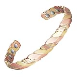 Wollet Kupferarmband für Frauen, magnet armband für Frauen, Kupfer-Manschetten-Armreif – mit 8 Stück 3500 Guass Magnet-Armband mit Geschenkbox(CPB-1012)