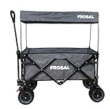 FROSAL Faltbarer Bollerwagen Emil grau Strandwagen klappbar Kinder Transportwagen Handwagen