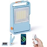 Tomshine 150W LED Baustrahler Akku Solar Arbeitsleuchte Tragbare, 6000mAh Akku Arbeitsleuchte USB-Wiederaufladbar, 5 Lichtmodi, Campinglampe Tragbar im Freien für Notfälle, Baustelle, Camping, Garage