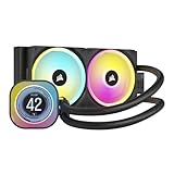 CORSAIR iCUE LINK H100i LCD-Flüssig-CPU-Kühler - 240mm AIO - QX120 RGB-Lüfter - 2,1' IPS-LCD-Bildschirm - Passend Für Intel LGA 1700, AMD AM5 - iCUE LINK System Hub im Lieferumfang Enthalten - Schwarz