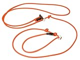 Mystique® Biothane Hunting Profi lautlos Umhängeleine 280cm Moxon mit Zugbegrenzung (8mm, neon orange)