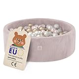 MISIOO Bällebad mit Schaumstoff-Füllung - 90x30cm - 200 Bälle - Hochwertige Bällebad Bälle für Kinder - Weiches und Sicheres Spielzeug - Waschbar