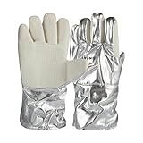Tyinerc Hitzebeständige Handschuhe, Wärmehandschuhe | Feuerfestes Grillen - Aluminiumfolie 300 ° C Hitzebeständiges Anti -Verbrichtungs -Nicht -Slip -Multifunktionalhandschuh zum Grillen des