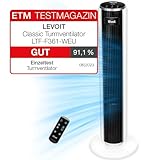 Levoit 28dB leiser Turmventilator mit Fortschrittlichem Schlafmodus, Ventilator 4 Modi 5 Geschwindigkeiten, 12-Std-Timer, 90° Oszillation Tower Fan mit Fernbedienung, LED-Anzeige, Weiß