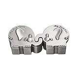 Feyarl Erste Locke und ersten Zahn Milchzahndose Kinderzahndosen Andenken Box Metall Gravur Elefant Form für Kinder Geburtsgeschenk Taufgeschenk (6,1 x 4,1 x 3 cm)
