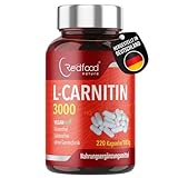 REDFOOD L - Carnitin hochdosiert 220 Kapseln á 750mg L- Carnitintartrat 100% Vegan ohne Zusatzstoffe Made in Germany