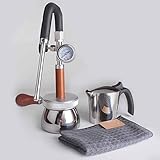 Milchaufschäumer for den Außenbereich, 350 ml Dampfkochwasser-Aufschäummaschine mit 3-Loch-Dampfdüse, Druckmesser und 4 ± 0,5 Bar Überdruckventil, tragbarer Camping-Milchdampfer, einstellbarer Winkel(