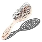 Chiara Ambra Bio Haarbürste, Bürste ohne Ziepen, Entwirrbürste geeignet für Locken & lange Haare von Damen, Herren & Kinder, Kopfhaut Massagebürste, Nachhaltige Lockenbürste, Hair Brush – Beige