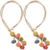 Lpitoy 2 Stück Bunte Kürbis-Vorhang-Raffhalter, Süße Hängende Kugel-Raffhalter Für Vorhänge, Verstellbare Vorhanghalter, Moderne Vorhang-Raffhalter Für Fenstervorhänge Im Homeoffice