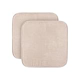 Sitzkissen (2er Pack) Stuhlkissen mit Anti Rutsch Unterseite 38cm x 38cm - Öko-Tex Zertifiziert - Sitzauflage Uni, Stuhlpolster Stuhlauflage