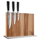 Messerhai Messerblock-Set Tanoshi, 3-teiliges Premium-Küchenmesser-Set mit gehämmerten Klingen und Pakka-Holzgriffen – Chefmesser, Allzweckmesser, Schälmesser, mit antibakteriellen Eichen-Messerblock