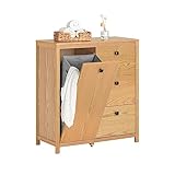 XFQZJG Weißer Wäscheschrank mit Korb und 3 Schubladen, Badezimmer-Aufbewahrung, platzsparend, B 80 x T 35 x H 90 cm, modernes Design für Zuhause und Waschküche