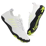 Badeschuhe Wasserschuhe Herren Damen Strandschuhe Barfußschuhe Sommer Schwimmschuhe Aquaschuhe Schnell Trocknen Surfschuhe Weiß EU40
