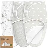 3-Pack Pucksack Baby 3-6 monate - Bio-Baumwolle Pucktuch Baby, Ergonomische Baby Schlafsack Neugeboren, Pucksack Reißverschluss, Leicht zu wechselnde Babyschlafsack, Neugeborene Wickeltuch (Aspire L)