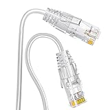 Ercielook Cat6a Patchkabel 0,15m Gesamtlänge - 5 Stück Weiß Lan Kabel, 10Gbps Hochgeschwindigkeits Netzwerkkabel, 28AWG reines Kupfer kurzes Ethernet-Kabel