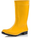 Ladeheid Damen Gummistiefel 100% Wasserdticht Regenstiefel Damen LA-967 (Gelb/Schwarz, 41 EU)