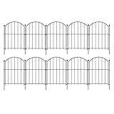 Dekorativer Gartenzaun Paneele 10er Set Rostfrei Metall Umrandung Zaun für Blumenbeete Hof und Tiere