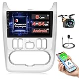 【Qualcomm】 8 Kern 4+64 GB Android 15 Autoradio für Renault Logan 1 Sandero 2009-2015 Largus Dacia Duster Wireless Carplay Android Auto,9'' Touchscreen Kühlventilator/GPS/BT/WiFi/Rückfahrkamera/DSP/FM