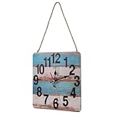 PartyKindom 1Stück Vintage Wanduhr Im Skandinavischen Design Hängende Wanduhren Für Wohnzimmer Und Büro Dekorative Uhr Aus Dichteplatte Ohne Batterie