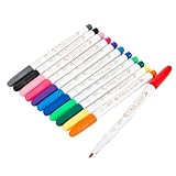 Dickly 12 Farben Stoffmarker, permanente Stoffmalstifte, Kleidung, Leinwand, Studentengemälde, Taschen, Textilmarker, Kunstmarker