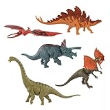 Idena 40387 - Spielfiguren Set, 5 Dinosaurier aus Kunststoff, jeweils ca. 15 cm groß, Tierfiguren für Kinder ab 3 Jahren