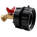 Qwertfeet IBC Tote Fitting, 275-330 Gallonen IBC Tote Tank Adapter Feingewinde Tote Ventil, Bleifreies Messingschlauch Wasserhahn Ventilwerkzeug