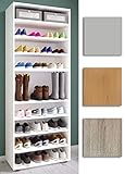 VCM XXL Holz Großer Schuhschrank Schuhregal Groß Stiefel Dielenmöbel Lona 9 Fächer Sonoma-Eiche