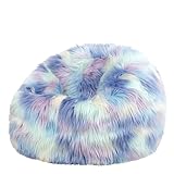 Icon Kunstfell Sitzsack Kinder, Unicorn, Flauschiger Kunstpelzstoff, Sitzsack Flauschig mit Füllung, Bequemer Kinder Sessel, Kuschelsessel, Lese Sessel, Schlafzimmer, Kinderzimmer, Spielzimmer
