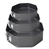 Kuchenbackform – Backformen-Set, antihaftbeschichtete Schokoladenkuchenform | Karbonstahl-Backformen-Set, 3 hitzebeständige Backformen für Käsekuchen, Joghurtkuchen, Mousse, Kaffeekuchen, Lasagne,