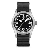 Militado ML05 ML05B 38mm Vintage Felduhren Für Männer, VH31 Schweigende Sekunde/515/Miyota Super 2035 Quarzwerk, Gewölbtes Saphirglas Mit AR-Beschichtung, C3 Super-Leuchtmasse, 100M Wasserdicht