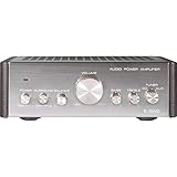 Renkforce E-SA9 Stereo-Verstärker 2 x 12 W Silber (metallic), Dunkelbraun