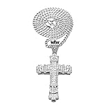 Retro -Kreuz -Charme Anhänger Volleis Out Pendell Halskette mit Langer kubanischer Kette