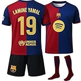 IHIMI Yamal #19 Trikot Kinder Set mit Socken – Barca Heimstil 2024/25 – Trikot, Shorts & Stutzen – kompatibel mit Yamal-Fans – Größen 164